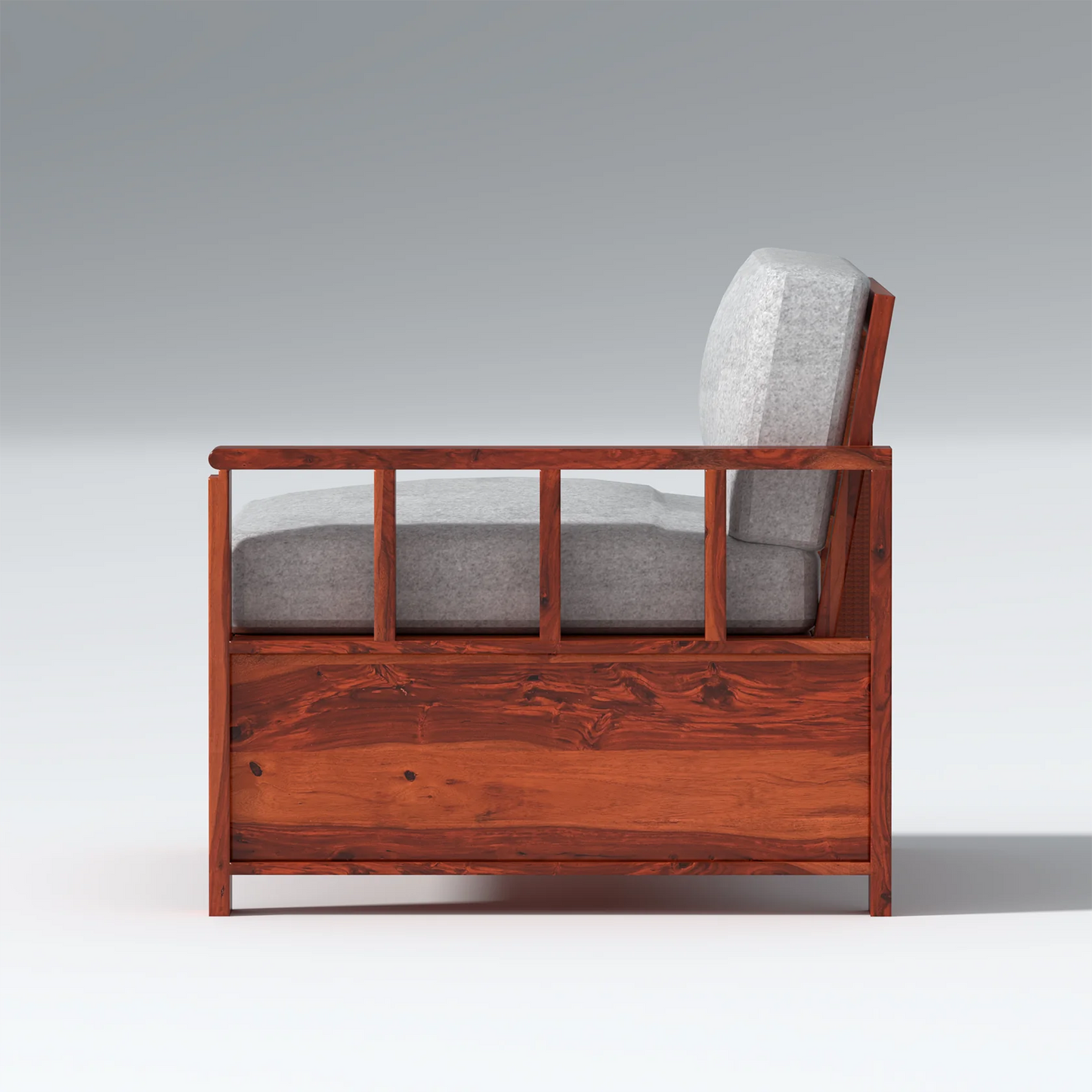 Eirini L Shape Sheesham Wood Sofa In Light Honey