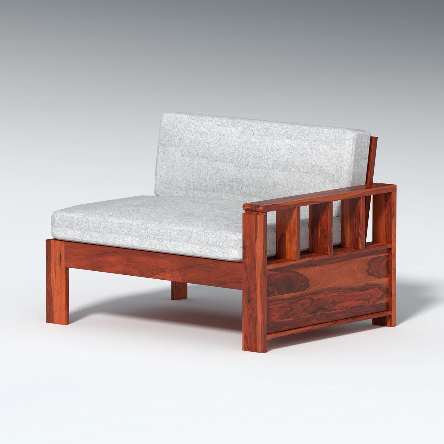 Eirini L Shape Sheesham Wood Sofa In Light Honey
