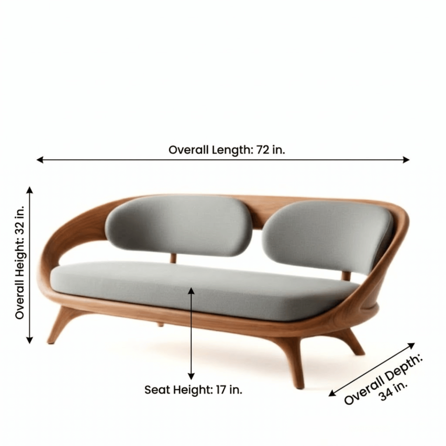 Arcadia Frame Artistic Wood Sofa