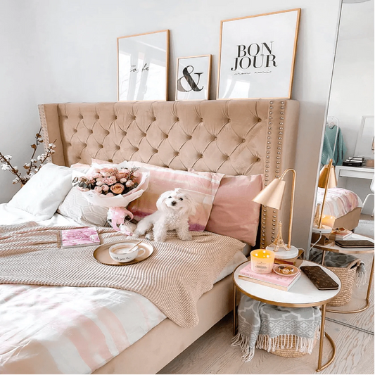 Sprucely Upholstered Bed With Box Storage