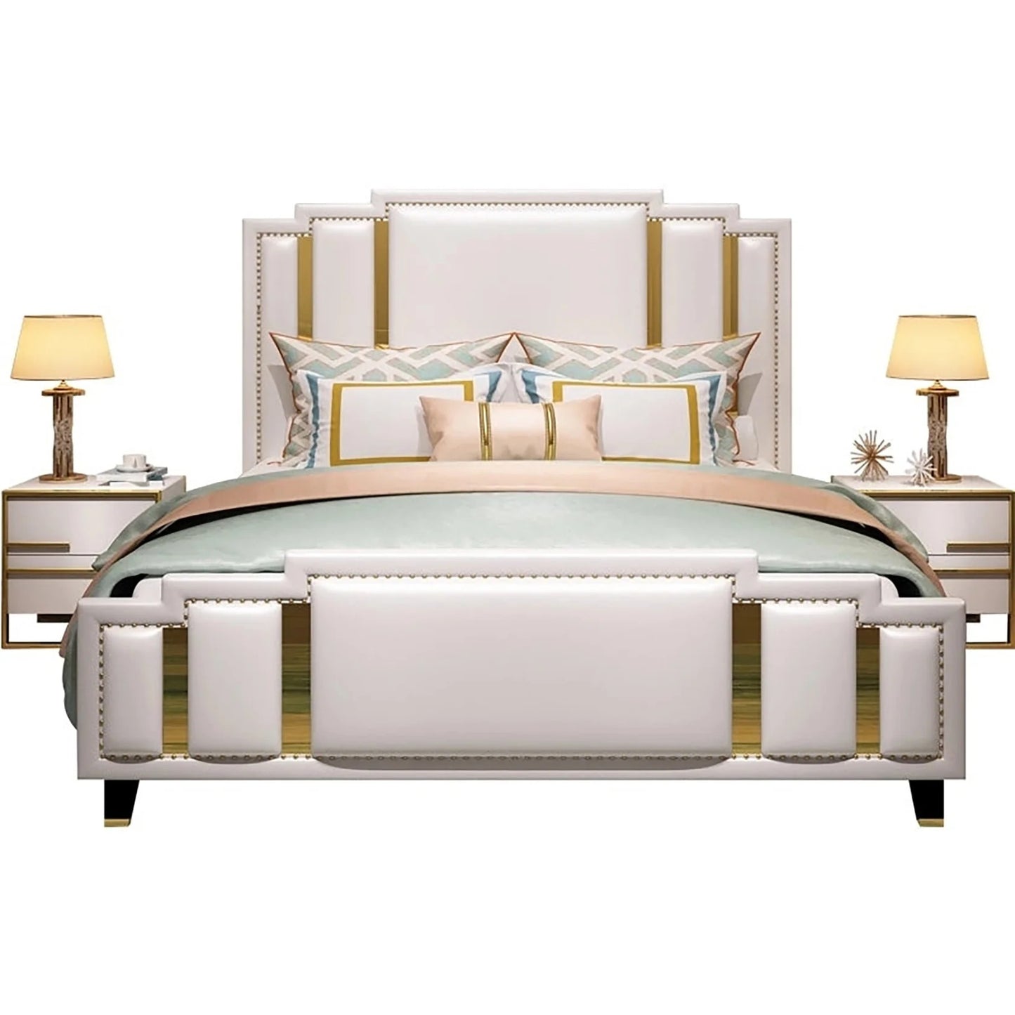 Arboris Upholstered Bed in Grey Colour Without Box Storage