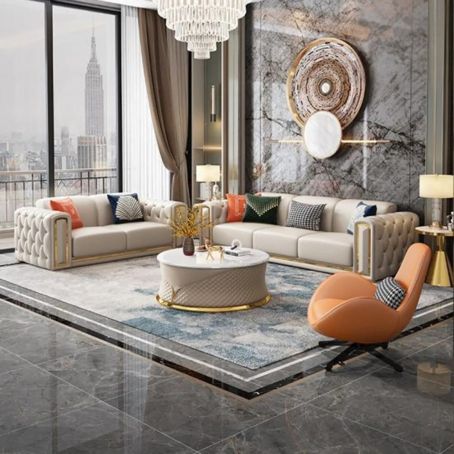 Restonix 3 Seater Sofa in Beige colour