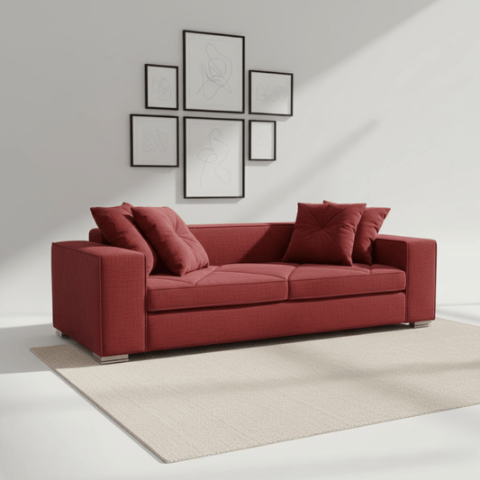 Crimson Edge Contemporary Sofa