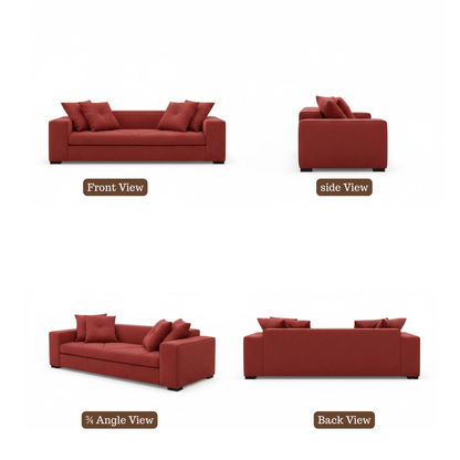 Crimson Edge Contemporary Sofa