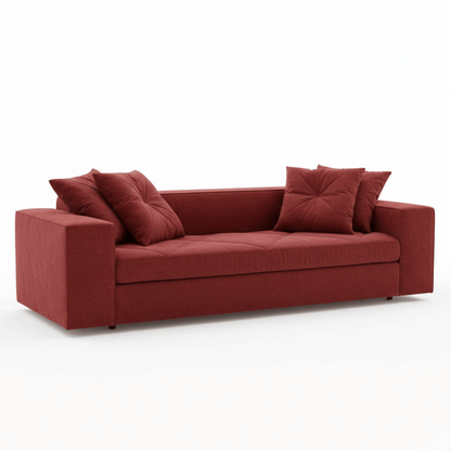 Crimson Edge Contemporary Sofa