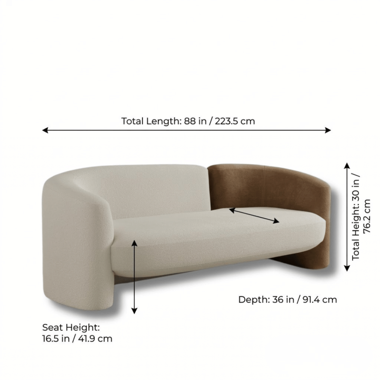 Dual Curve Contemporary Designer Sofa