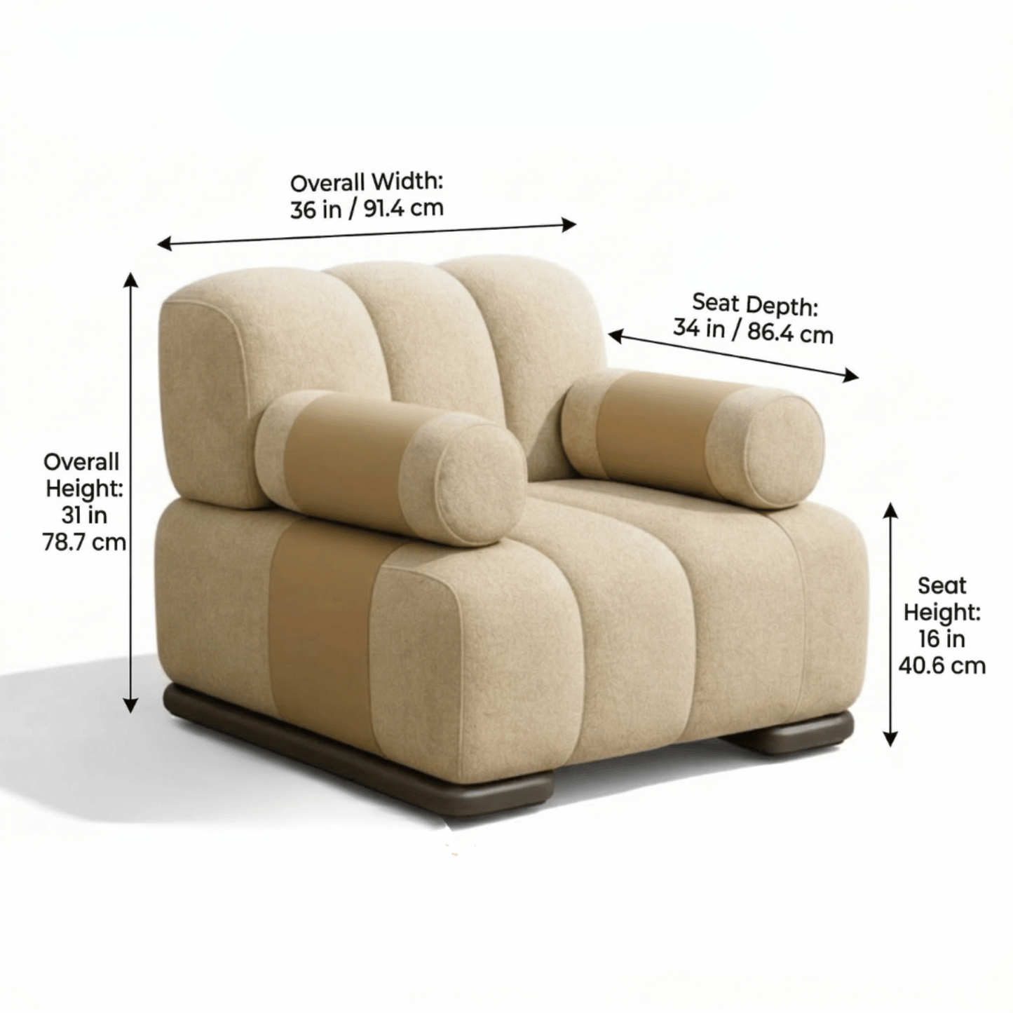 Linea Block Designer Accent Chair
