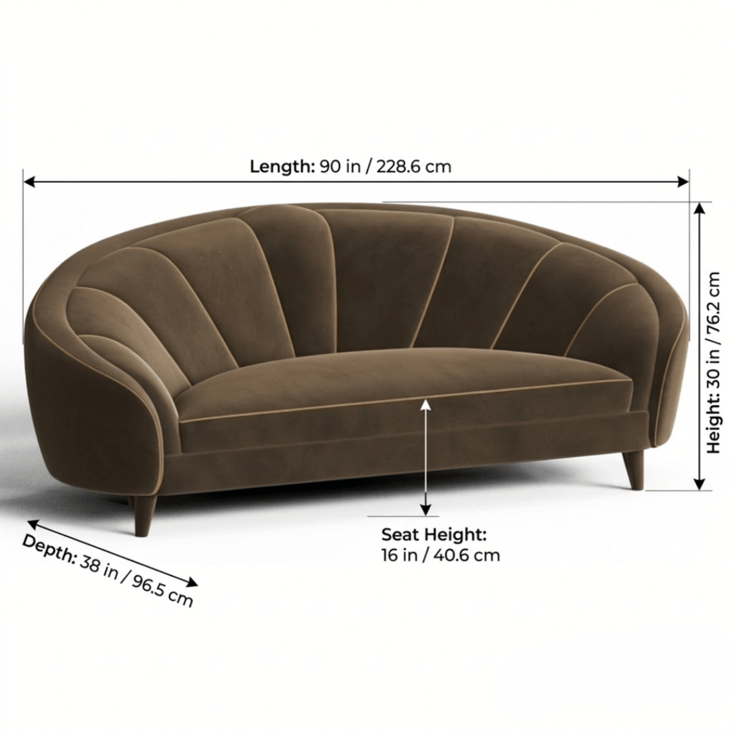 Regal Arc Luxury Curved Sofa