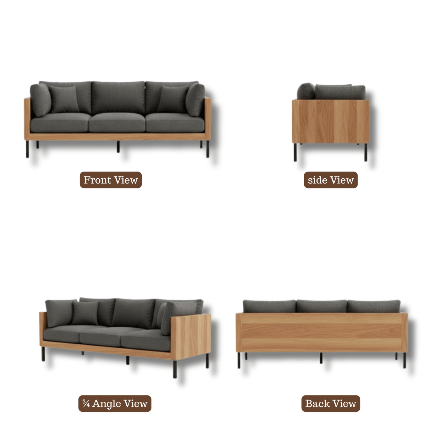 Urban Frame Modern Wood Sofa