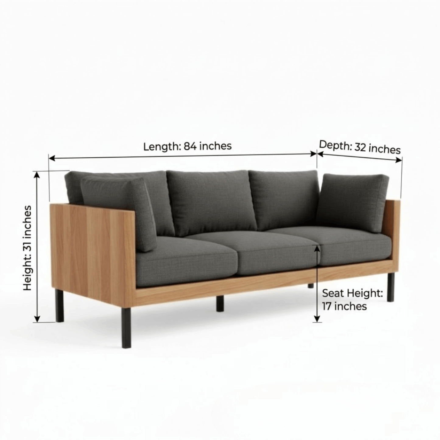 Urban Frame Modern Wood Sofa